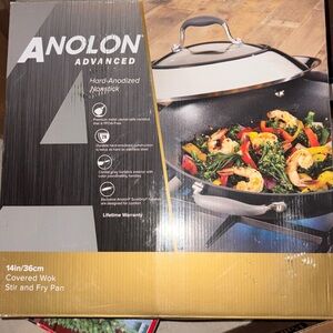 Anolon Advanced Home Hard-Anodized 14" Nonstick Wok with Side Handles